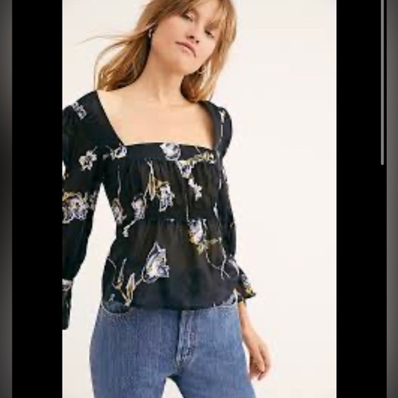 Free People Cherish The Light Printed Blouse - Picture 1 of 6
